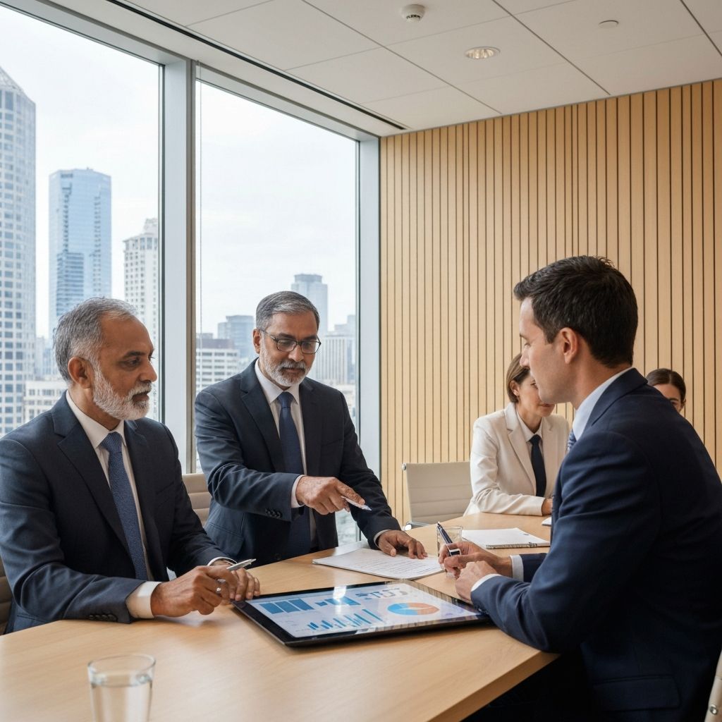 Professional wealth management advisory meeting